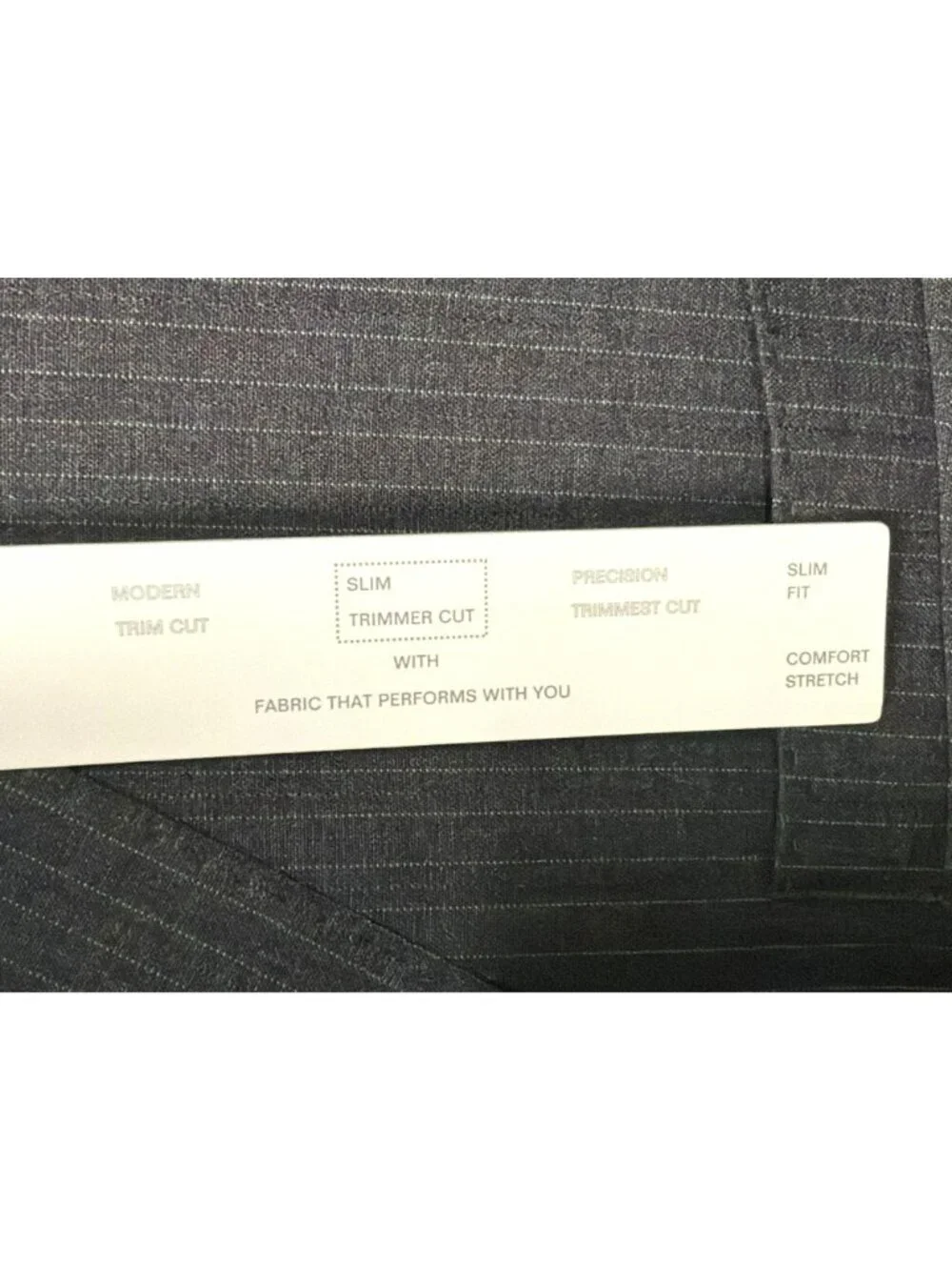 Perry Ellis Portfolio Slim Fit Grey Stripe Suit Jacket Size 48L Comfort Stretch